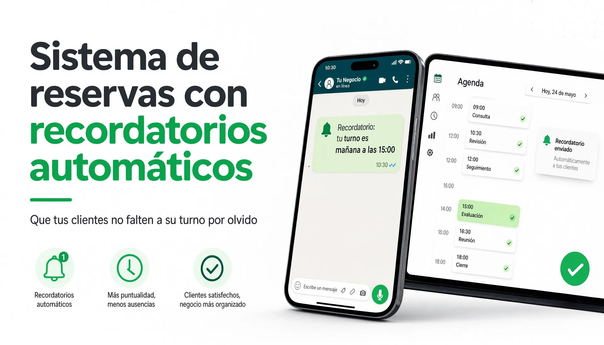 Sistema de reservas: cómo evitar que los clientes falten a su turno con recordatorios automáticos