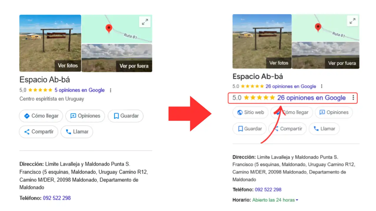 Espacio Ab-bá — aumento de reseñas en Google